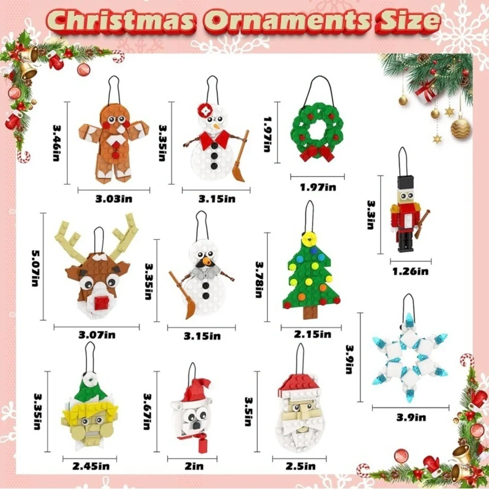 NEW - Christmas Ornaments Building Set, 382pc Christmas Tree, Wreath,Nutcracker